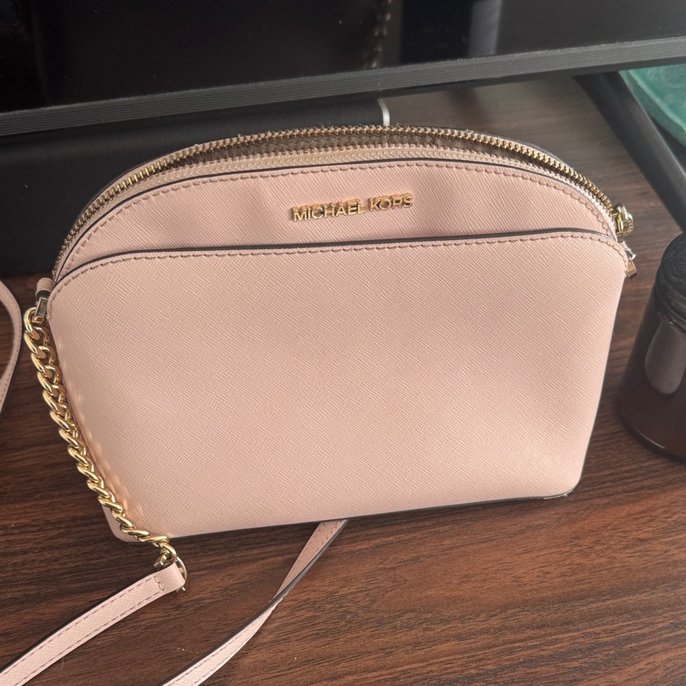 Michael Kors Blush Crossbody Bag with Gold Accents